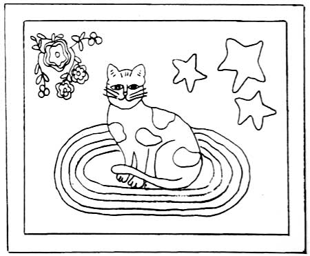 Cat on Braided Rug